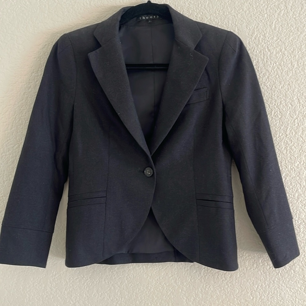 Theory Classic Blazer - Dark Heathered Black
